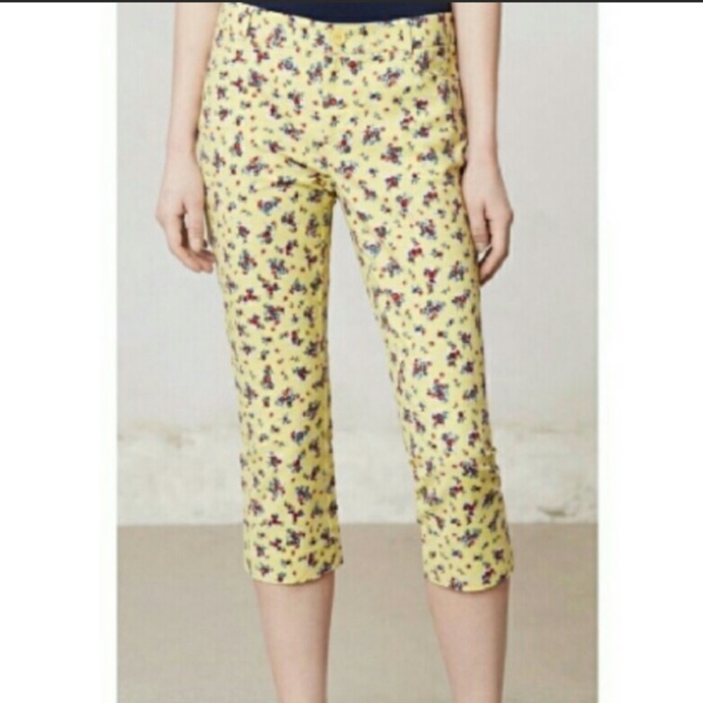 Anthro cartonnier Floral Capri Pants EUC SIZE 4